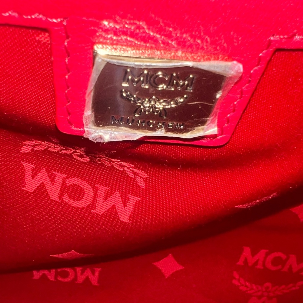 Mcm Red Monogram Interior Backpack - image 5